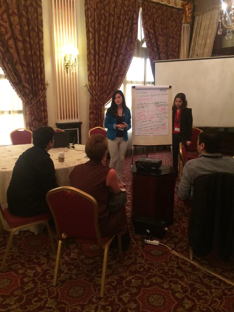 ReemTalhouk's tweet photo. @michellehp @MadelineBalaam listening to the pitch on how to address substance abuse using technology #ArabsDigPH http://t.co/501Pfkgml9
