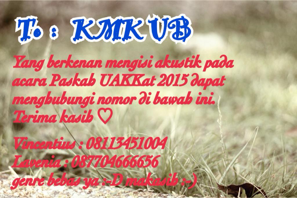 UAKKat_UB's tweet photo. Hai hai :-D mimin ada info nih @KMK_VokasiUB
@KAKAO_FISIP
@KMKFTPUB
@KMKPTIIK_UB
@kmkFIA_Angelus
@kmkfib_ub
@kmkfpub http://t.co/blV7Qs4IIx