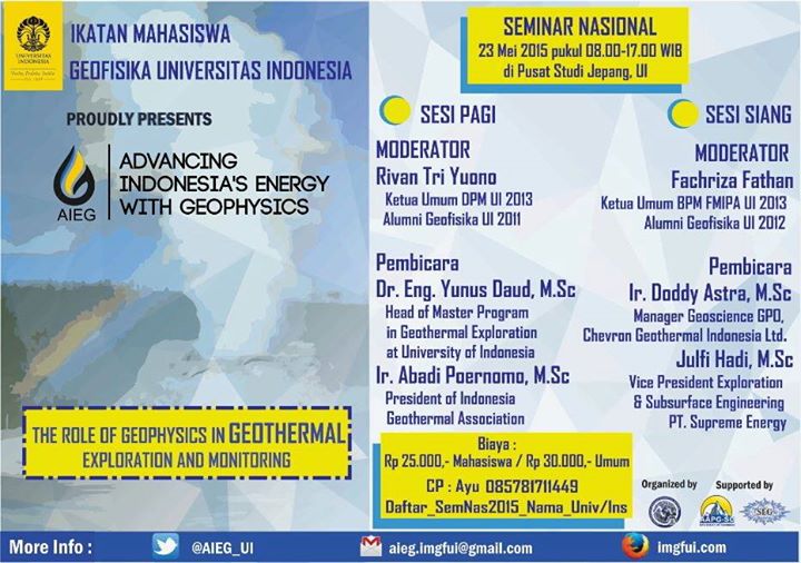 [Follow <a href="/AIEG_UI/">AIEG UI</a>]. IMGF UI presents Seminar Nasional Geofisika <a href="/segugmsc/">SEG UGM SC</a> <a href="/segunpadsc/">SEG UNPAD SC</a> <a href="/SegUnhasSC/">Seg Unhas SC</a> @aapgugm <a href="/aapgutp/">AAPG UTP SC</a>