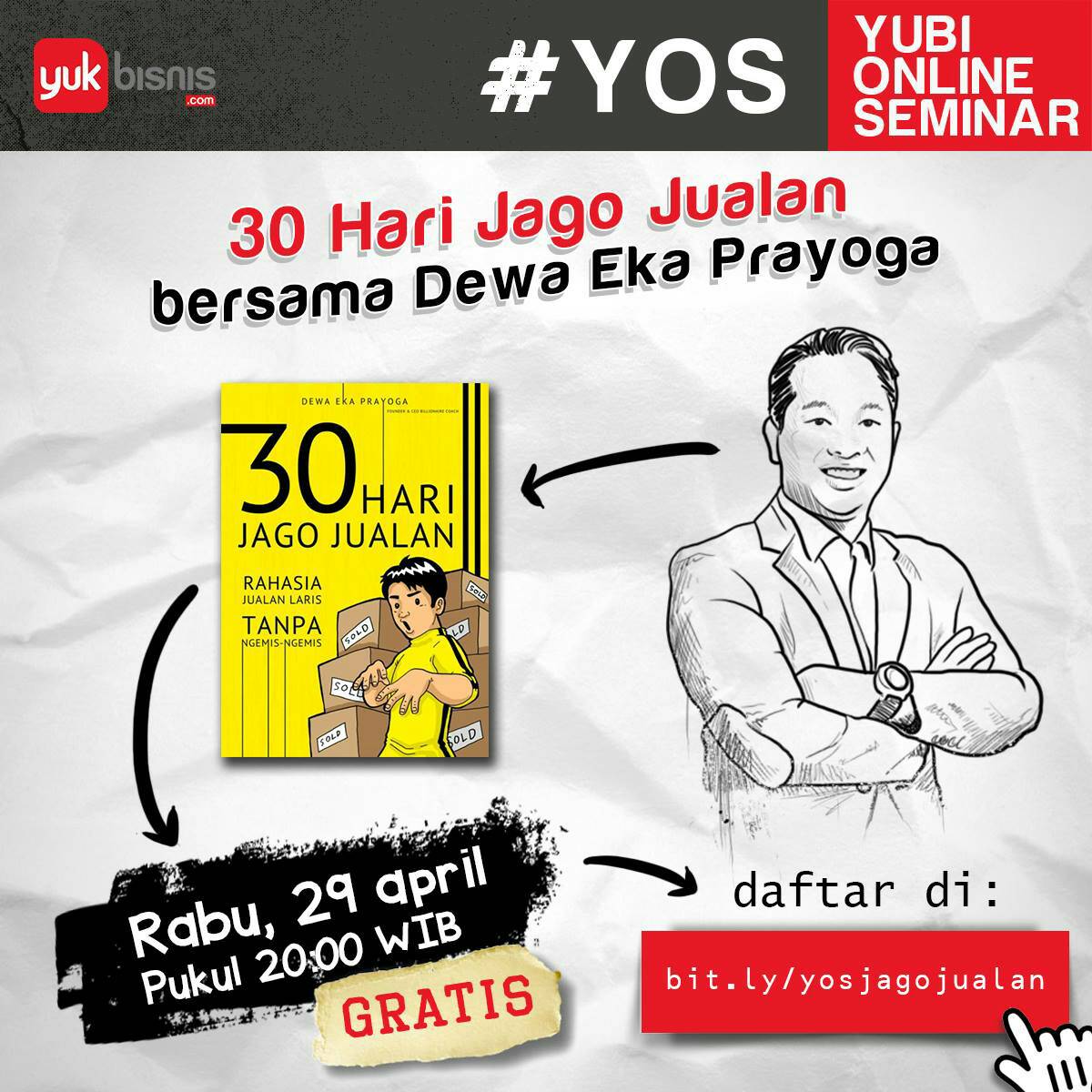 Dapet kabar ktany mlm ini <a href="/YubiMakassar/">Yukbisnis Makassar</a> &amp; <a href="/YubiPalu/">Yukbisnis Palu</a> mau NOBAR #YOS w/ <a href="/DewaEkaPrayoga/">Dewa Eka Prayoga</a> ! WOW, yuk merapaat :)
