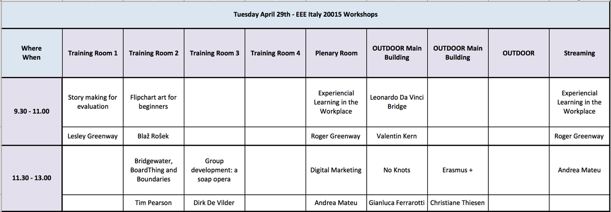 eeeitaly2015's tweet photo. Here the scheduled workshops for today at #eeeitaly2015 
Live streaming here http://t.co/DOQTz1PP5o http://t.co/8JI5vbmEIo
