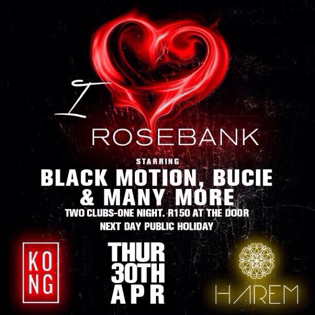 Harem_Rosebank's tweet photo. This Thursday join us as BOTH @Harem_rosebank & @Kong_Urban present the most electrifying event #ILoveRosebank http://t.co/HQ6SRP7qK8