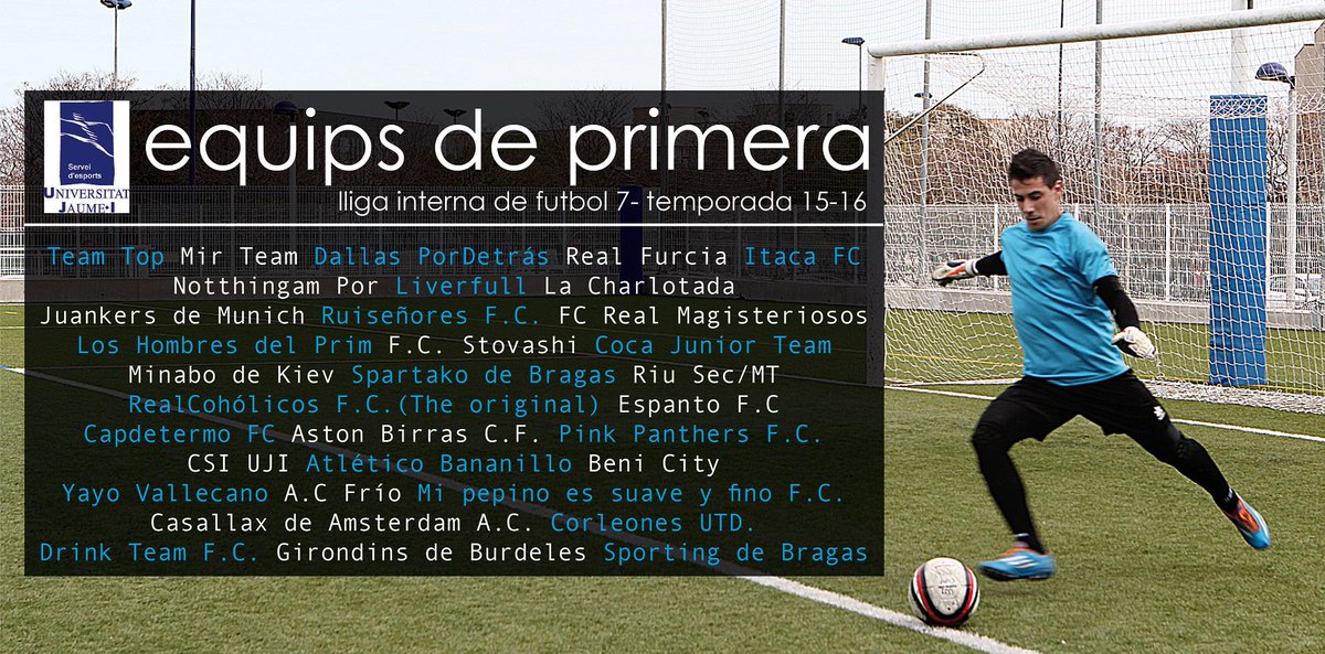 esportsUJI's tweet photo. Equips de Primera a F7 per la propera temporada!!! @RealCoholicos @Mipepinoestu @La_Charlotada @NottinghamPor http://t.co/hS9ERbpUCV