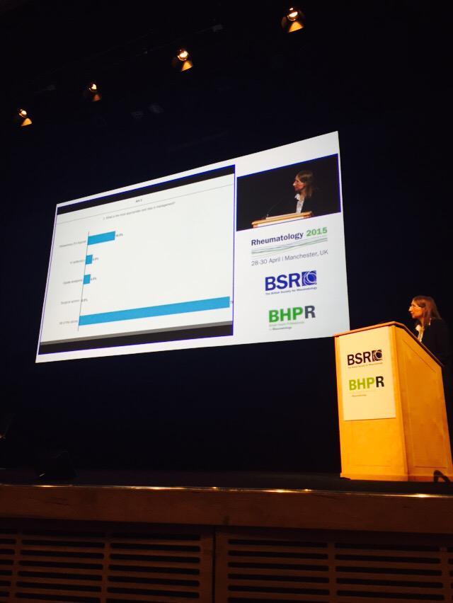 RheumatologyUK's tweet photo. Great Essentials talk on Raynaud's from Ariane Herrick with interactive polls! #Rheum2015 http://t.co/EcEstlzOs1