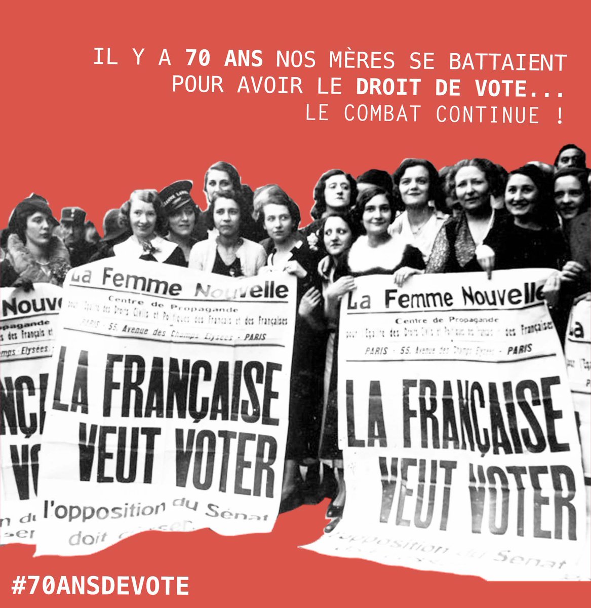 marinetondelier's tweet photo. Il y a 70 ans, nos aînées obtenaient, de haute lutte, le droit de vote. Le combat continue! #70ansDeVote #EELV http://t.co/vpEkjgzfYo
