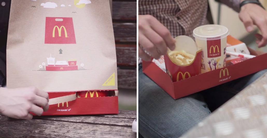 julienfabro's tweet photo. Malin ! McDonald��s crée un sac à emporter qui se transforme en un véritable plateau > http://t.co/ebh7OgFeyD http://t.co/O38vWROOhy