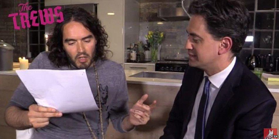 BBCPolitics's tweet photo. Highlights of Ed Miliband's interview with Russell Brand in our #GE2015 coverage http://t.co/jsd8Jb1lYA #Milibrand http://t.co/V9drGdmyGF