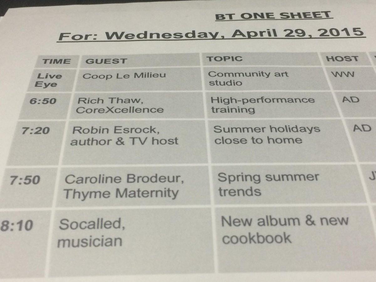 CityNewsMTL's tweet photo. TODAY: @cooplemilieu, @RichThaw, @robinesrock, @thymematernity, @socalledmusic http://t.co/cyJOBN8xat