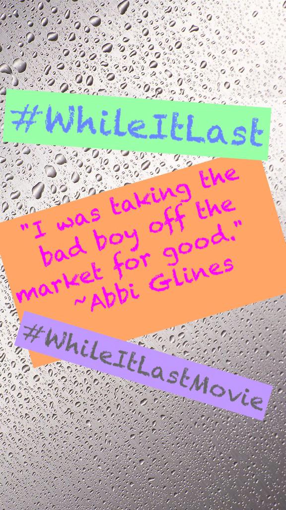 ICrystalLynn's tweet photo. @AbbiGlines @Addam_Bramich #AbbiGlines #WhileItLast #WhileItLastsMovie #AuthorsAreAwesome #ReadingRocks #Movies http://t.co/WhSZdPhPCW