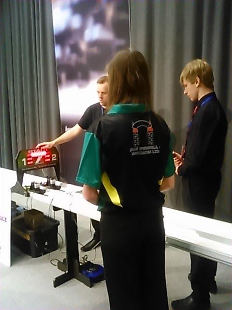 BOLT_F1's tweet photo. Colleen waiting to race #BoltF1 @F1inSchoolsIRL http://t.co/Uh7vAy7pXP