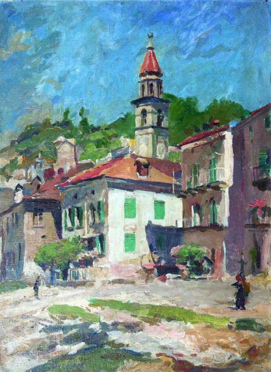 EastLondonGroup's tweet image. Thank you @iantyorks @mrsverypicky Here is Ascona by John Cooper from 1931 (the campanile very similar to Murano)
