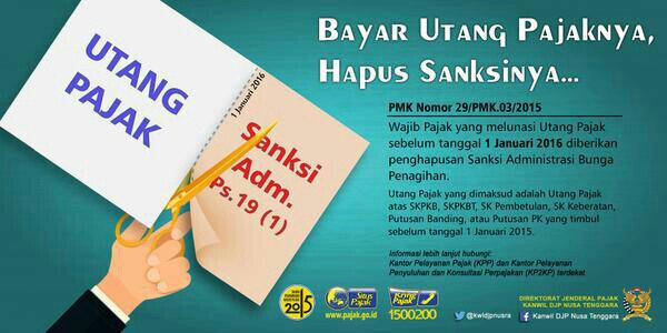 Tahun Pembinaan Wajib Pajak...
Ayo manfaatkan kemudahan dan keuntungan kebijakan ini....
Hanya tahun ini saja lhoo...
