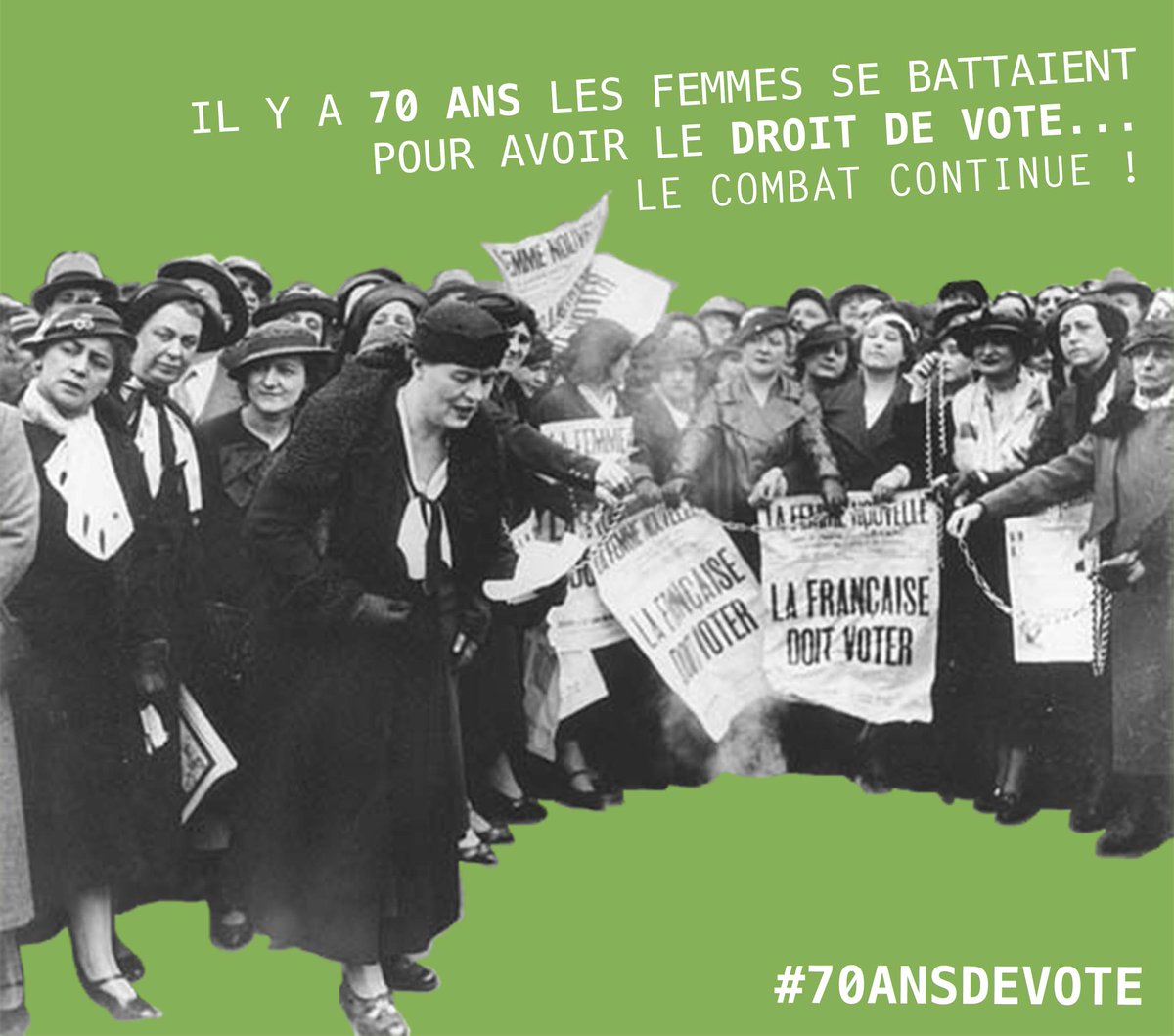 KarimaDelli's tweet photo. #DroitDeVote Il y a 70 ans, pour la 1ère fois, les femmes françaises votaient. Le chemin est encore long #Egalité http://t.co/7n2Iay8fyJ