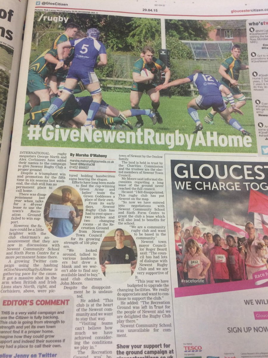 Also a very worthy cause #givenewentrugbyahome