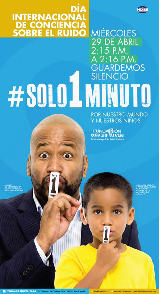 Celebremos el "Día Internacional de Conciencia sobre el Ruido", Hoy 29 de abril guardando #Solo1MinutoDeSilencio