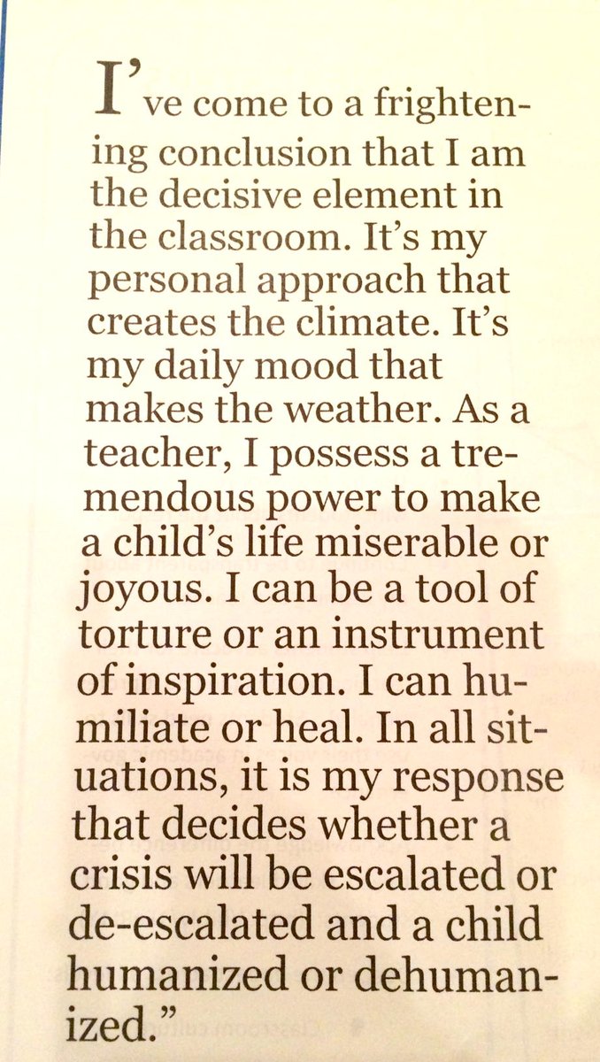 Good reminder from Haim Ginott #TPCI2015