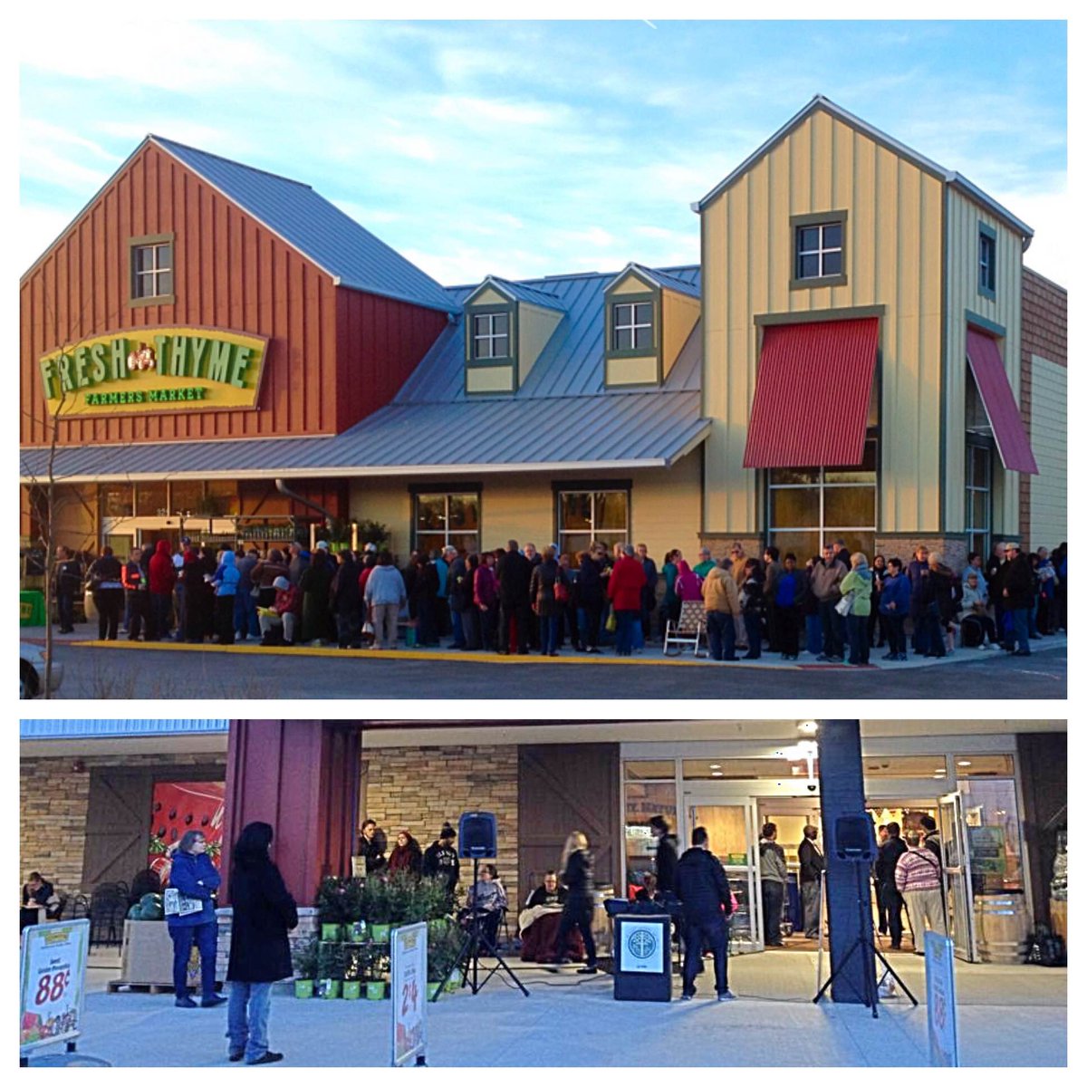 FreshThymeFM's tweet photo. It's a good day for a #GrandOpening... Or 2! Visit #FreshThyme in #DownersGrover and #ELansing today 7am-10pm. http://t.co/qDSawZ1rxR