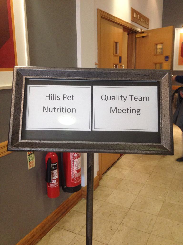 OnswitchLtd's tweet photo. Appropriate sign 
#epet2015 @hillsukdn 
Quality team meeting - you are so right :) http://t.co/UIegyGSiAt