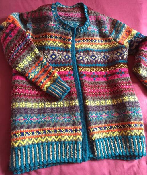 ToddsHandKnits's tweet photo. We love getting photos of your finished projects! A fab &amp; colourful fair isle creation  from a Harrogate show shopper http://t.co/6GVrUzq0lT