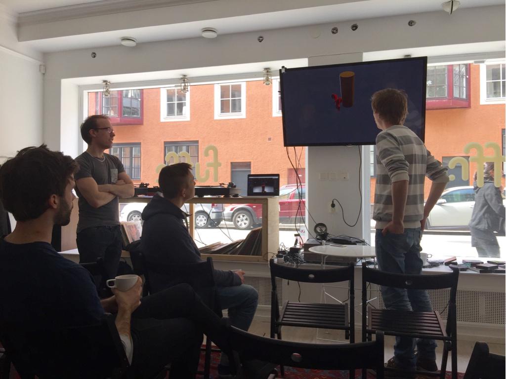 fuffr's tweet photo. @GooTechnologies visiting the #Fuffr office when suddenly, #DunkinDonuts! #sthlmtech http://t.co/1JSHX40MjI