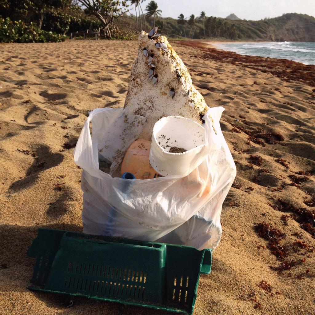 roscopackman's tweet photo. Smashed out a #2minutebeachclean while on my @GrenadaTurtles morning survey on #Bathway #Beach. #PureGrenada http://t.co/9dpF7mlGDc
