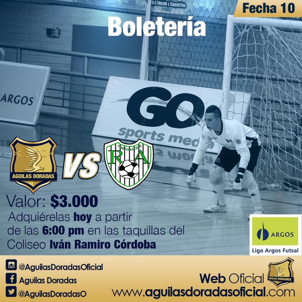 AguilasDoradas's tweet photo. Boletería disponible hoy a partir de las 6:00pm en el Coliseo Iván Ramiro Córdoba de Rionegro #AguilasSomosTodos http://t.co/t9OycjpML4