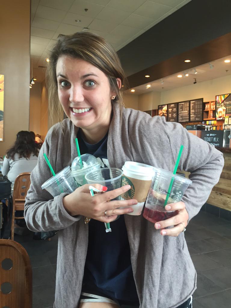 DriftwoodLife's tweet photo. This roomie loves her Starbucks http://t.co/6URAfYJJhK
