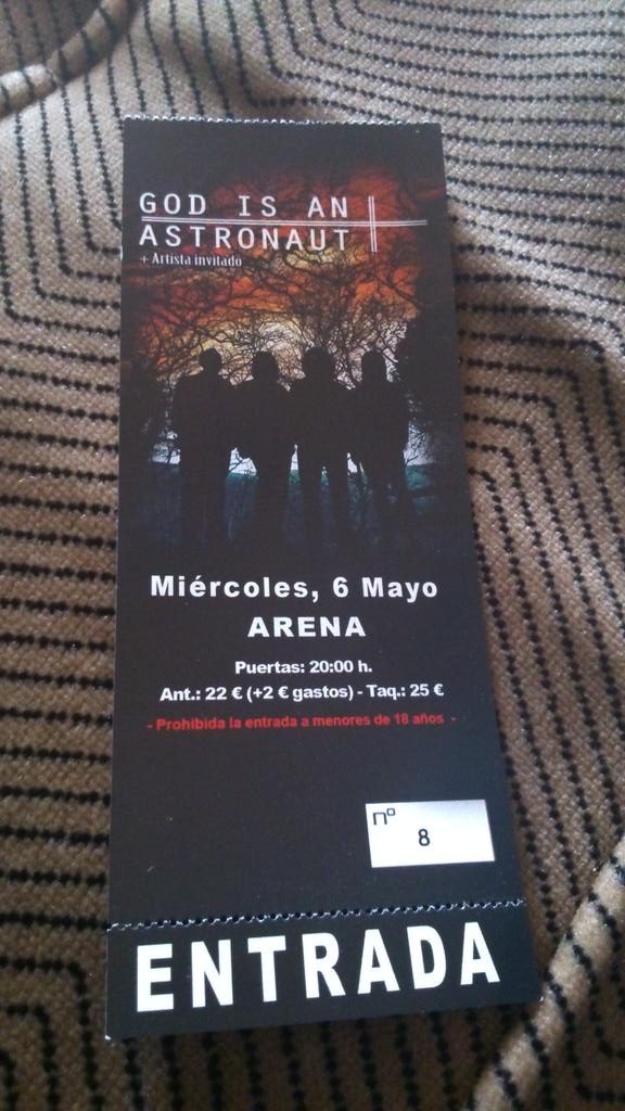 Gratoner's tweet photo. @Giaa_band Can't wait to see them in Madrid! #GodisanAstronaut #Madrid http://t.co/vmEB4dpgs1