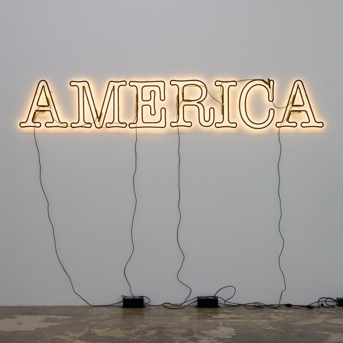 #GlennLigon, America, 2008, neon sign and paint.