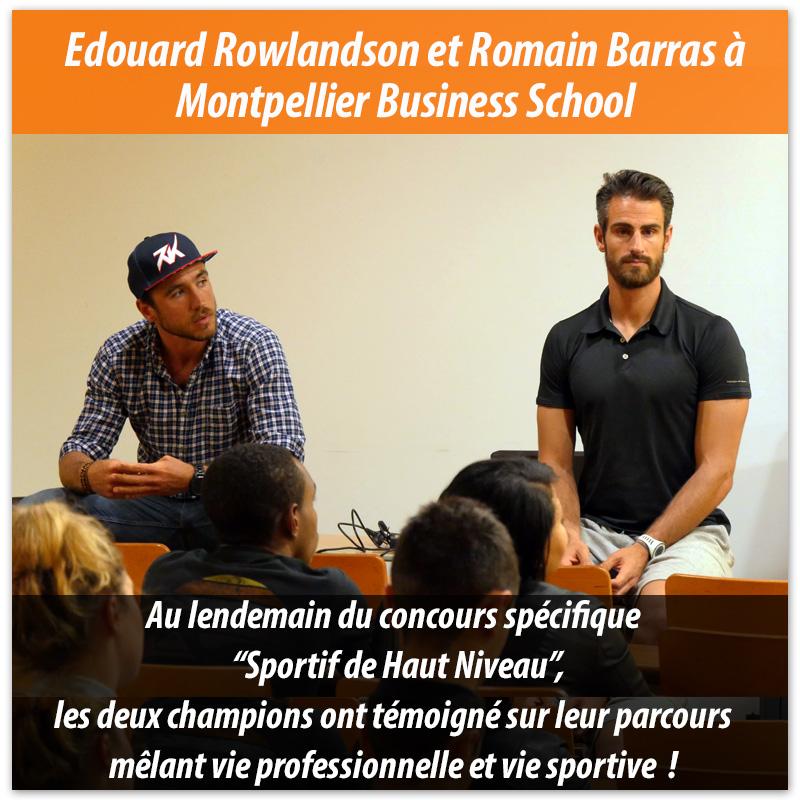 Merci @eddyrowlandson et @RomainBarras d'être venu témoigner aujourd'hui @Montpellier_BS ! #SportifsHautNiveau