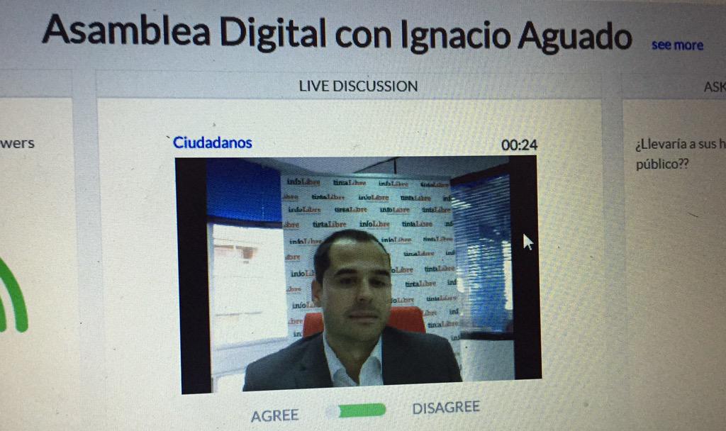CS_Madrid's tweet image. Hacemos política 2.0: nuestro candidato @ignacioaguado responde en la Asamblea Digital de @_infoLibre en @Discue