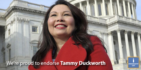 ImmigrantsList1's tweet photo. Announcing our first endorsement of 2016: @TammyforIL! Tammy is a fighter for immigrants and #immigratoin reform. http://t.co/ToUIGZQnjr