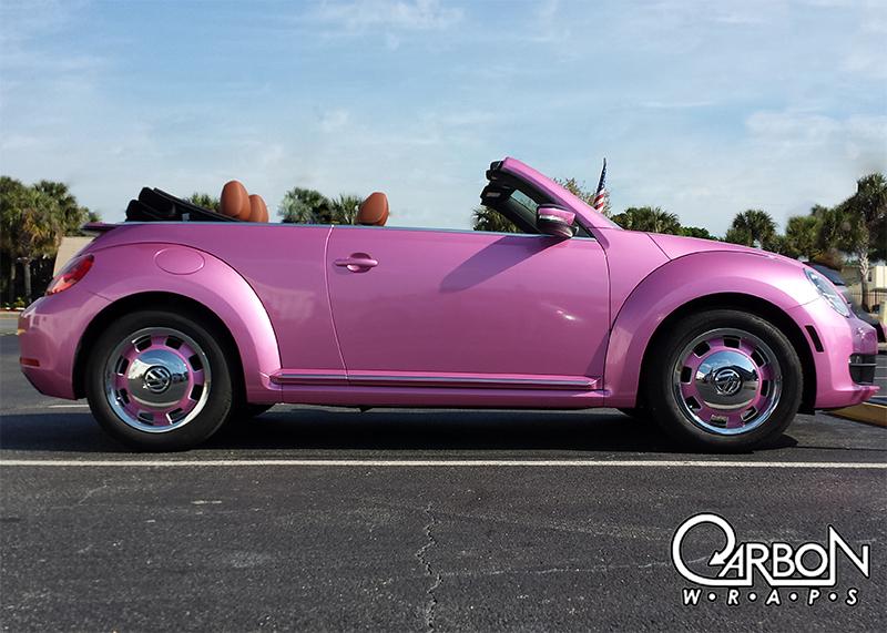 ffellers's tweet photo. #Wrapped Bug is "pretty in pink". No, it's @3MGraphics 1080 #RaspberryFizz! Thx @CarbonWraps http://t.co/YgjCdoXKtm http://t.co/4zsvmeaJDb