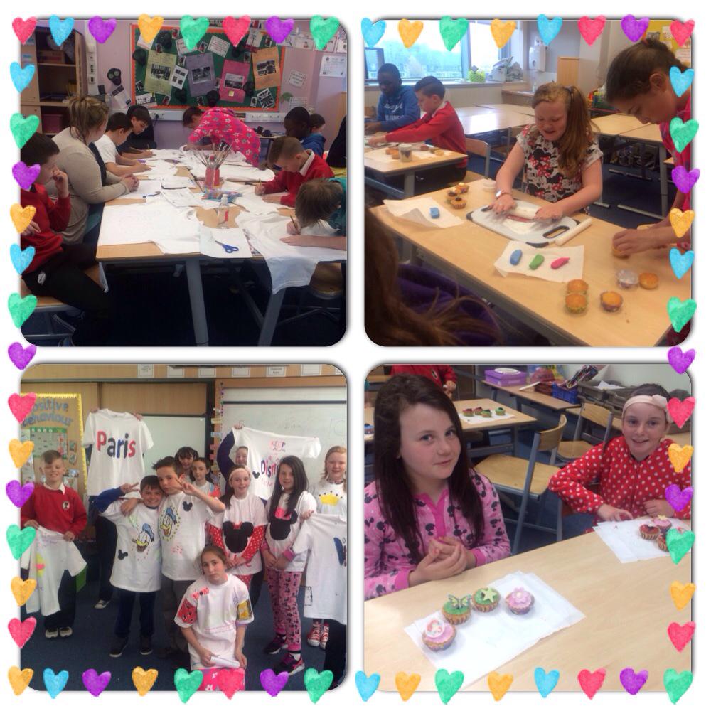 Our P7s were designing tshirts today, making cupcakes and watching a French film. #French #fashiondesigners