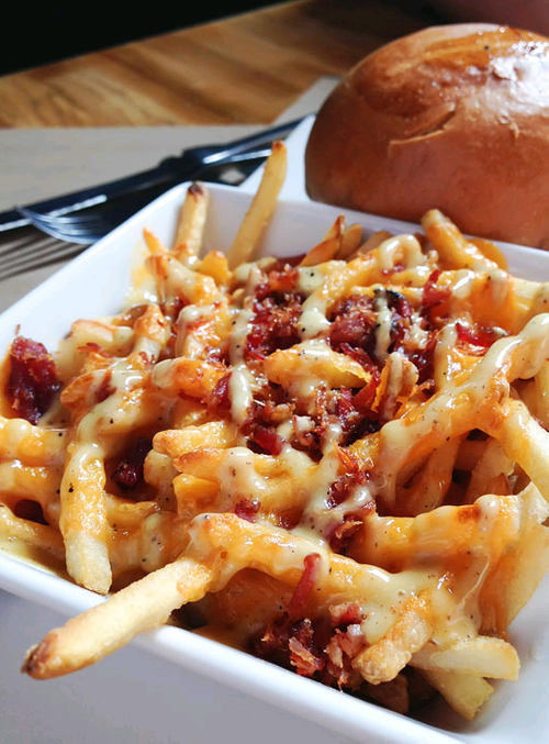 Cheese Fries with Bacon. ' ^