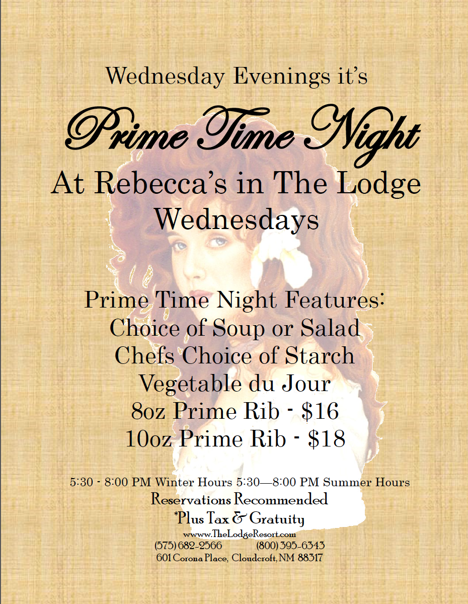 LodgeResortSpa's tweet photo. Will we see you at Prime Time at Rebecca's? http://t.co/iednJRIjLj