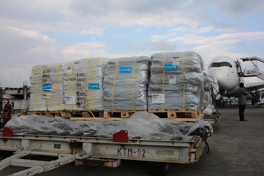 unicef_nepal's tweet photo. #UNICEF relief supplies are here! Our goal is 2 reach and help survivors of  #NepalEarthquake in most-affected areas. http://t.co/dNuyD2Kph6