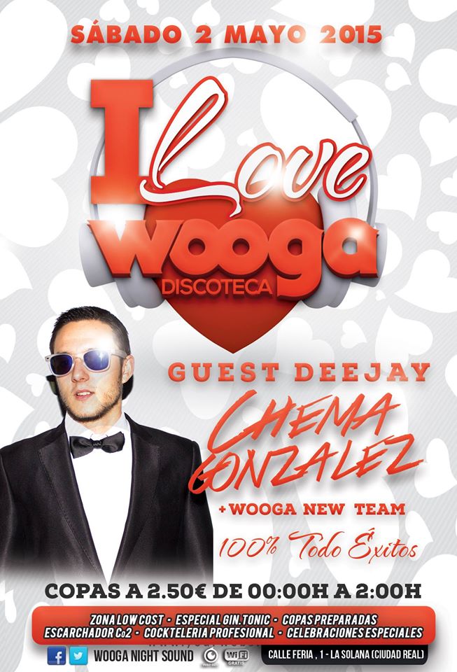 WOOGALASOLANA's tweet photo. I LOVE WOOGA @ PORQUE TODOS SOMOS WOOGA - Dj Invitado CHEMA GONZALEZ - COPAS A 2.50€ de 00:00h a 2:00h - LA SOLANA http://t.co/wtnoc741dM