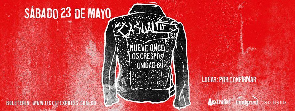 negrogrisales's tweet photo. The Casualties en Medellín y junto a ellos @Unidad69, Los Crespos y Nueve Once, boletería @TicketExpressCo http://t.co/MDICEgoVC8
