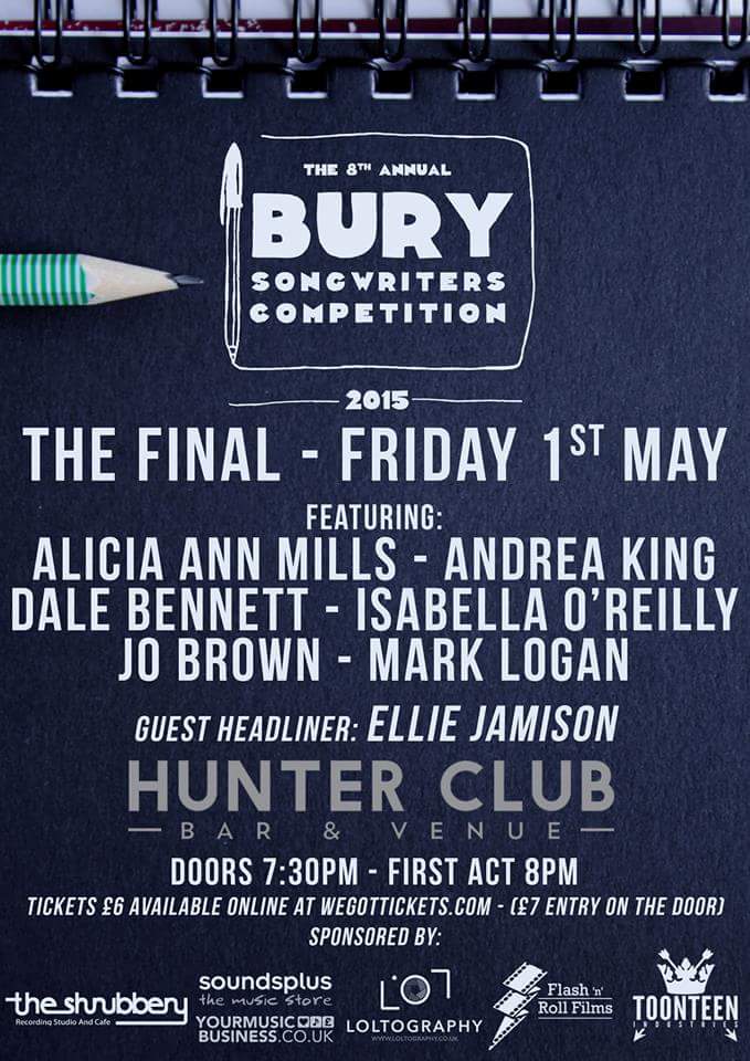 BurySongComp's tweet image. The Final takes place this Friday at The Hunter Club! Tickets are £6 online, £7 on the door. wegottickets.com/event/316492