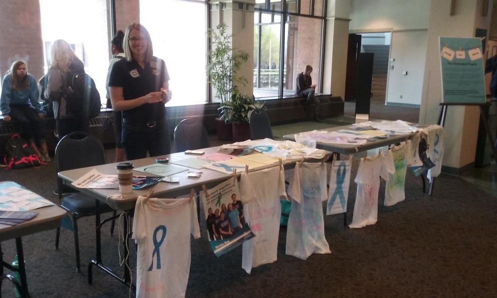 MarquetteGSRC's tweet photo. Advocacy services coordinator Emily holding it down @ #DenimDayMKE table in the union! #DenimDay2015 #DenimDay http://t.co/r5U2Nd0eDZ