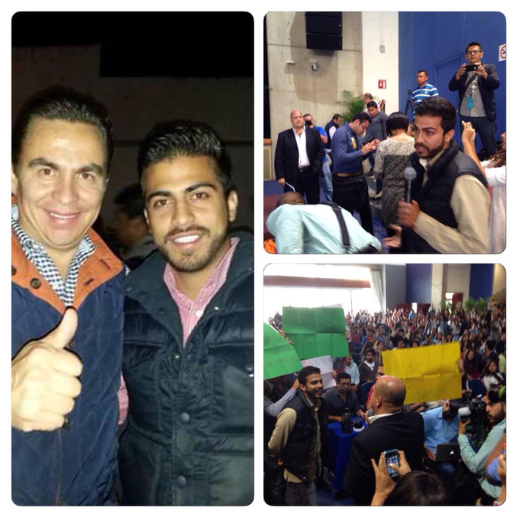 El joven que cuestionó a <a href="/EnriqueAlfaroR/">Enrique Alfaro</a> es el que sale junto a <a href="/ChavaRizo/">Chava Rizo</a>. <a href="/ITESO/">ITESO</a> #Elecciones2015