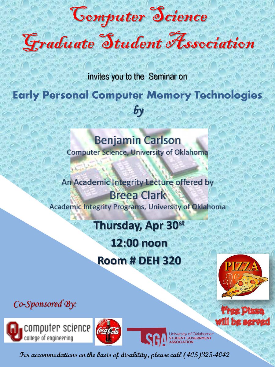 cs_ou's tweet photo. Grad Students this will count toward your 5 seminar requirement http://t.co/84jRPmjdhx
