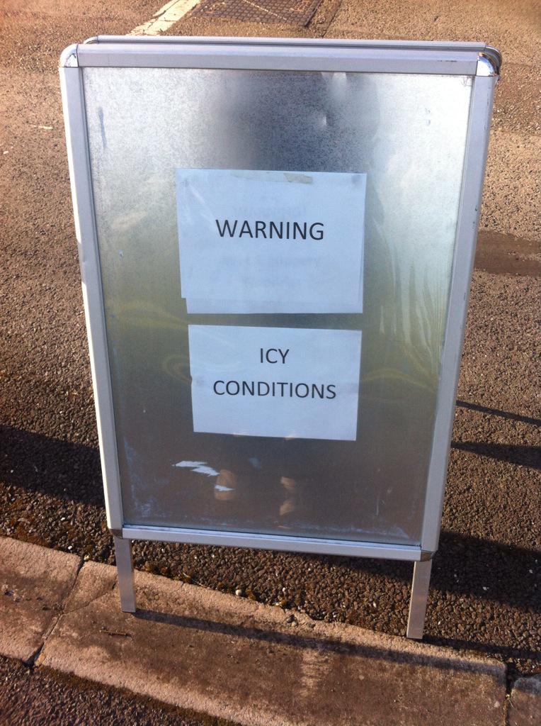 DaveOCarroll's tweet photo. Sign outside #E17QT Is this referring to frosty relations between candidates? #walthamstow http://t.co/7gyVIozSBr