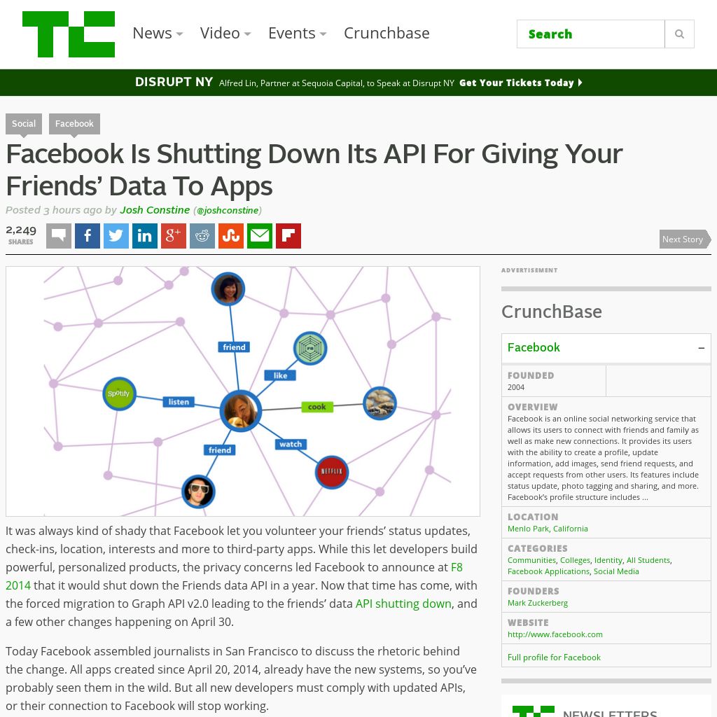 Quibb's tweet photo. Facebook Is Shutting Down Its API For Giving Your Friends’ Data To Apps via @inaherlihy http://t.co/cjSrqb4BBL http://t.co/Gcq03daISt