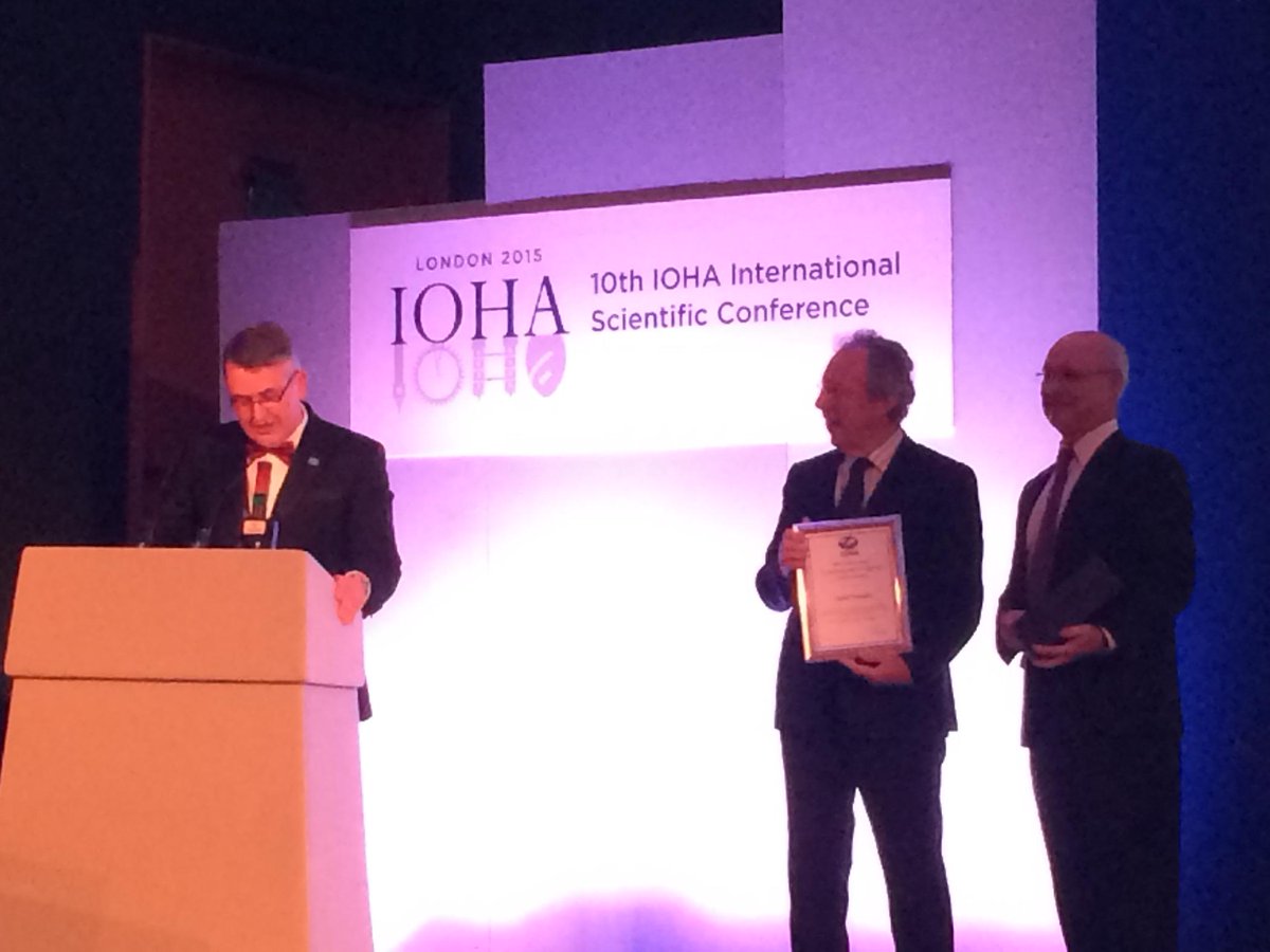 BOHSworld's tweet photo. Noel Tresider receives his Lifetime Achievement award at the #IOHA2015 gala dinner http://t.co/TgjBCoVLp3
