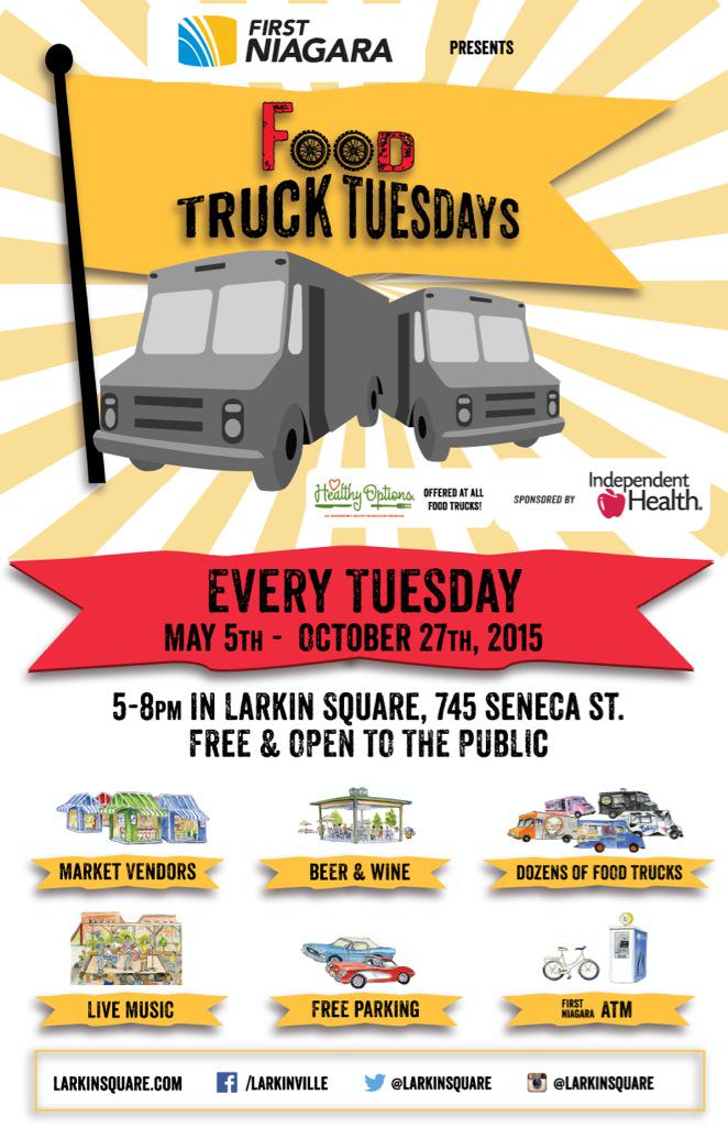 streeteatsbflo's tweet photo. We're back at @larkinsquare on May 5th #Buffalo! #FoodTruck Tuesdays #LarkinSquare @StepOutBFLO @BuffaloFood http://t.co/jpDz7snWlp