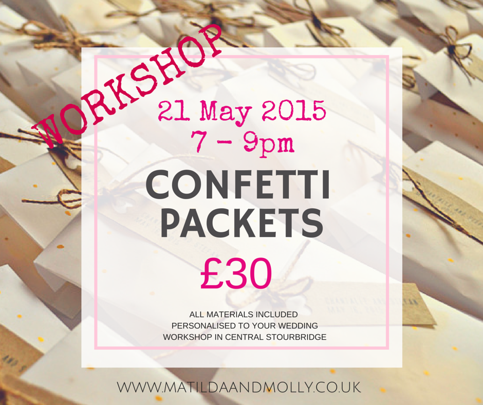 MatildaandMolly's tweet photo. #WeddingWednesday  Beautiful #DIY #workshops in #Stourbridge -  #confetti packets. Book here http://t.co/fcS03f3qq0 http://t.co/l0mdrU2GtS