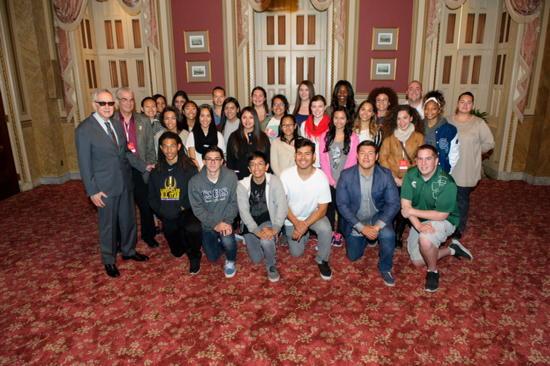 Canyon Springs #WTP2015 team meets <a href="/SenatorReid/">Senator Harry Reid</a> during their trip to We the People National Competition #ccsdachieves