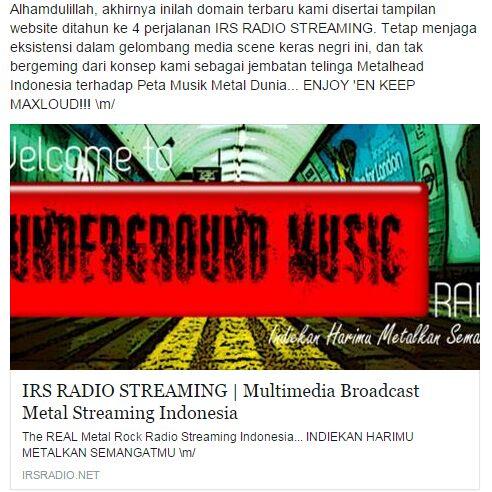 Alamat website @irsnetwork baru resmi loncing ke: irsradio.net yuk mampir cc <a href="/irsbandung/">IRS Network Bandung</a>
